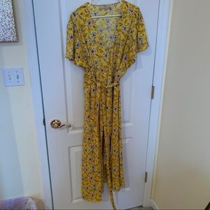 LOFT PLUS yellow floral wrap dress size 26